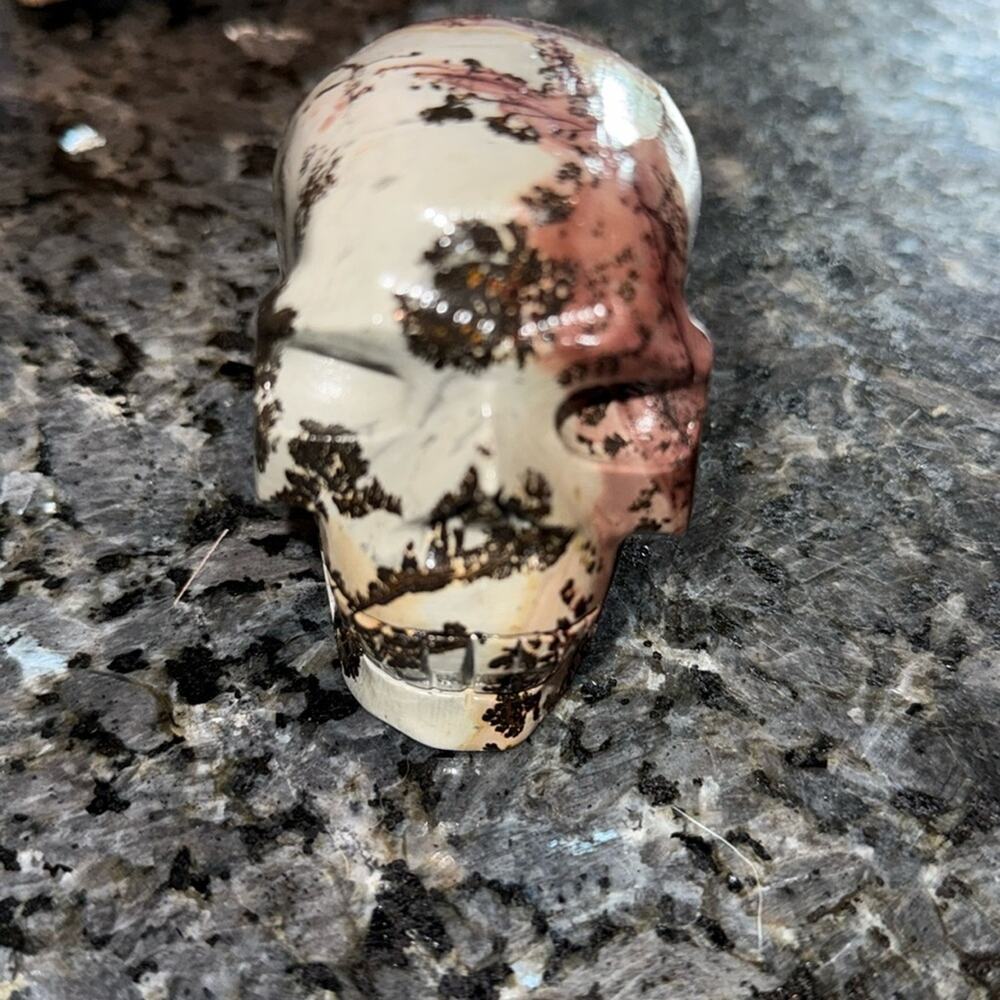 Pink and Grey Picture Jasper Skull- PINKGRYPICJSPRSKUL-001